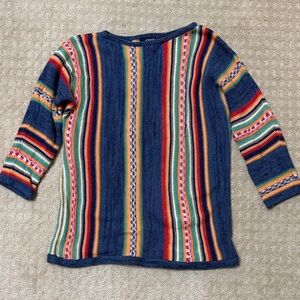 Chaps Multicolor Striped Crew Neck Sweater